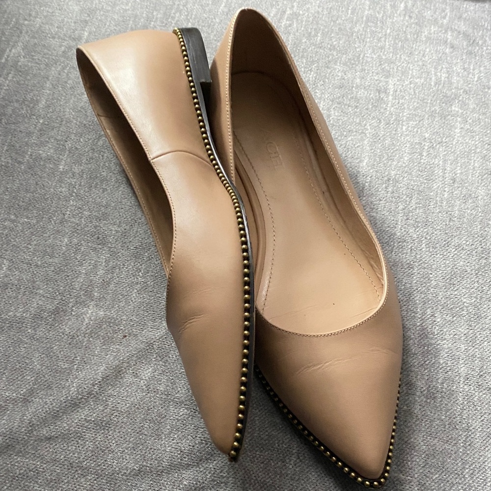 Coach Classic Pointed Toe Nude Flats Size 10 - Picture 3 of 8